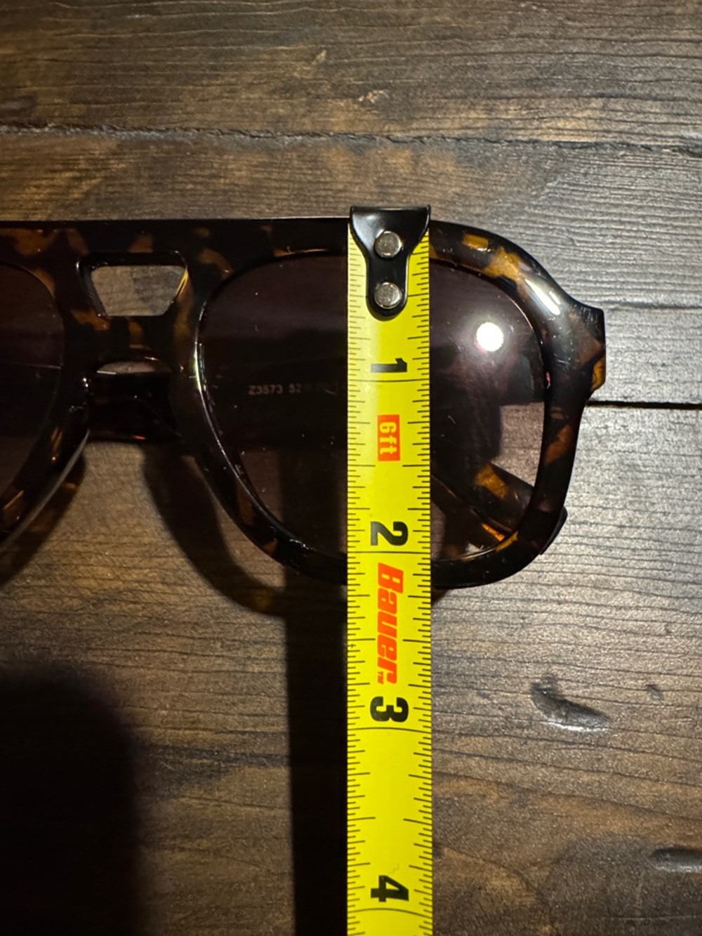 Tortoiseshell Rectangle Aviator Sunglasses - Brown Lenses - Picture 8 of 8